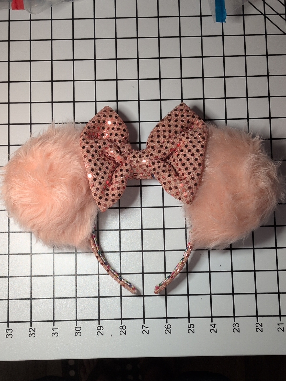 Peach Furry Minnie Mouse Ears
